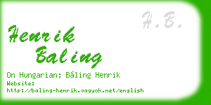 henrik baling business card