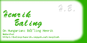 henrik baling business card